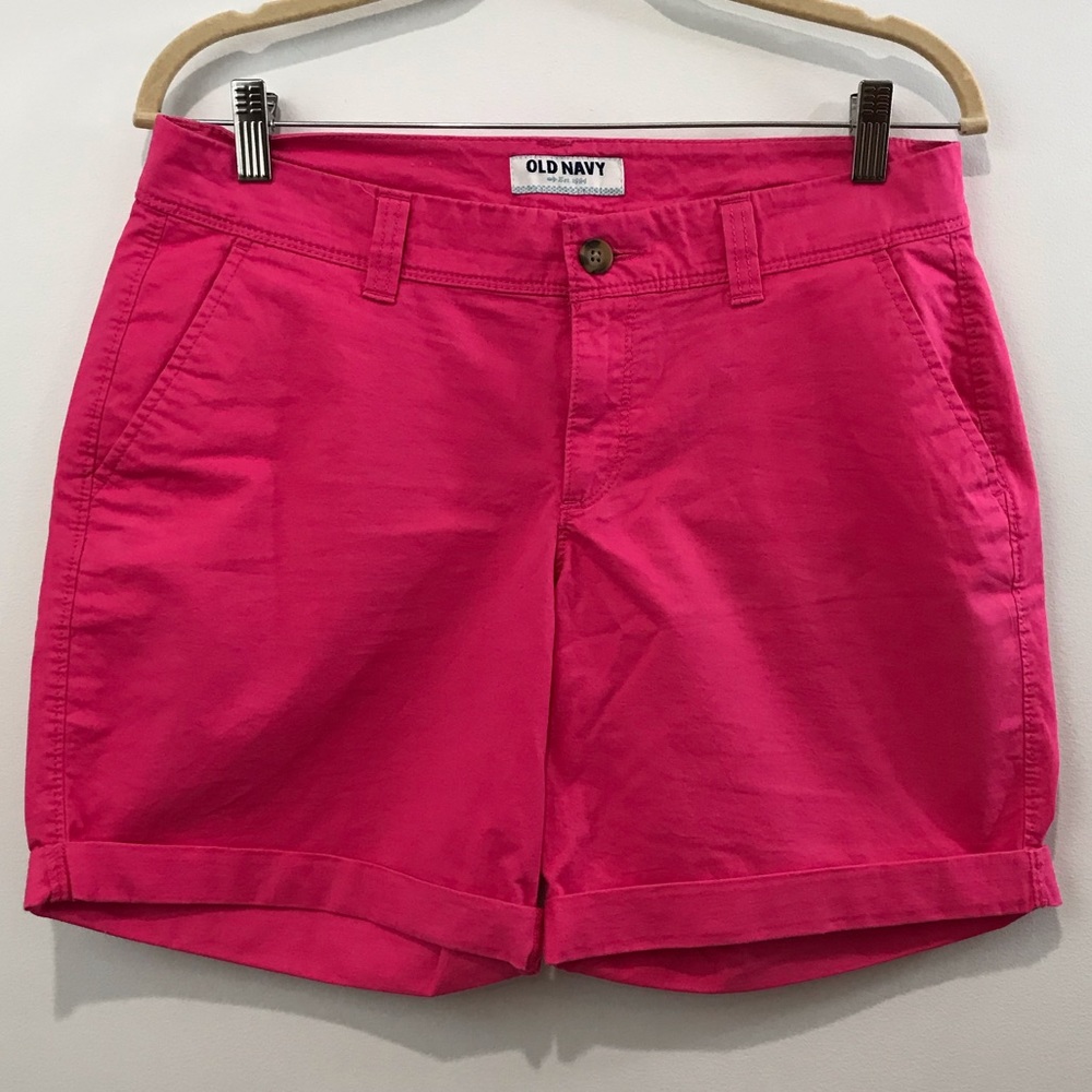 Old Navy Hot Pink Chino Shorts Cotton